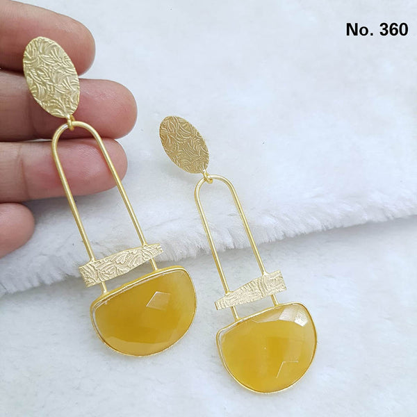 Shubhratnam Jewellers Gold Plated Crystal Stone Dangler Earrings