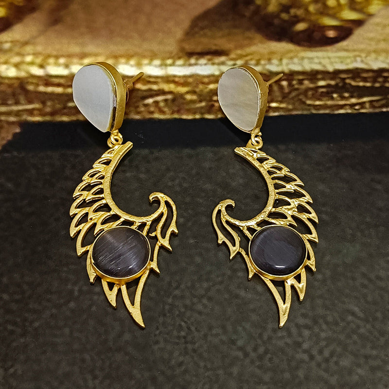 Darshana Jewels Gold Plated Crystal Dangler Earrings