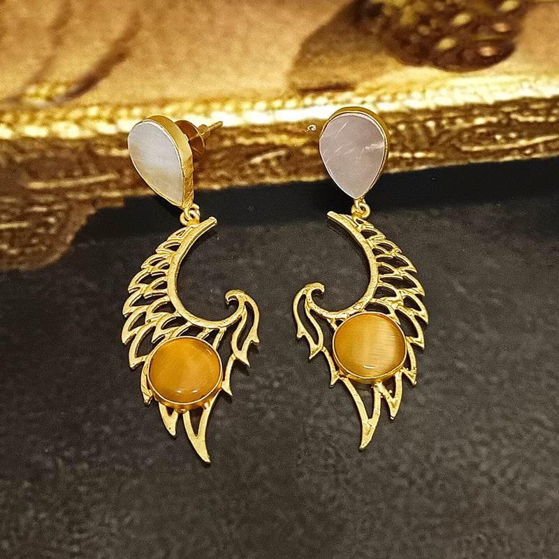 Darshana Jewels Gold Plated Crystal Dangler Earrings