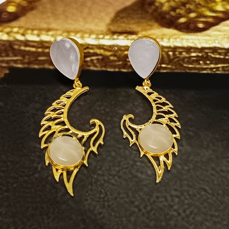 Darshana Jewels Gold Plated Crystal Dangler Earrings