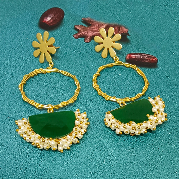 Darshana Jewels Gold Plated Pearls Dangler Earrings