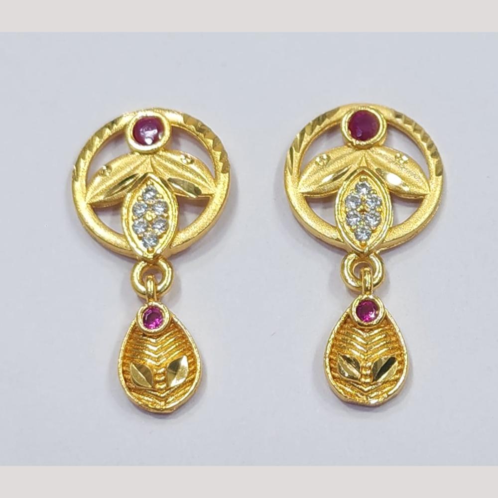 Raiyaraj Pota And Austrian Stone Dangler Earrings