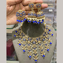 Hira Collections Gold Plated Crystal Stone And Beads Necklace Set