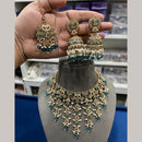 Hira Collections Gold Plated Crystal Stone And Beads Necklace Set