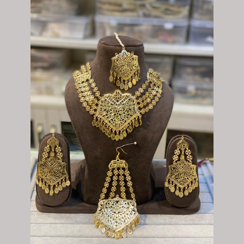 Hira Collections Gold Plated Necklace Set