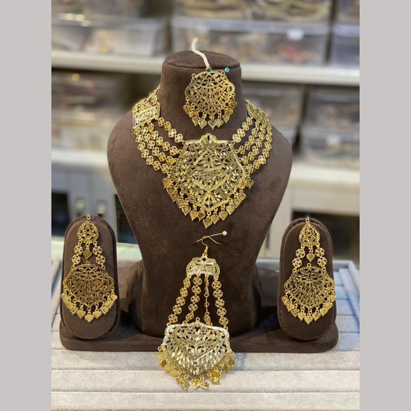 Hira Collections Gold Plated Necklace Set