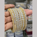 Hira Collections Gold Plated American Diamond Bangles Set