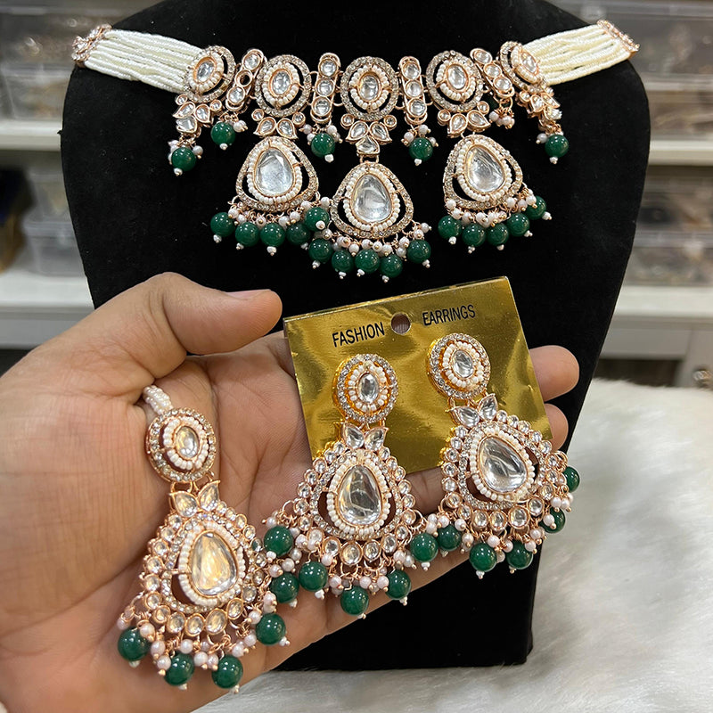 Hira Collection  Gold Plated Kundan Stone Necklace Set