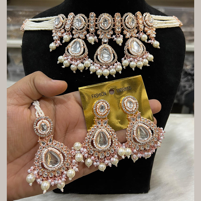 Hira Collection  Gold Plated Kundan Stone Necklace Set