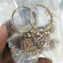 Hira Collections Gold Plated Crystal Stone And Beads Jhumki Earrings