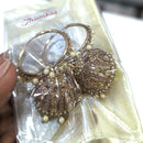 Hira Collections Gold Plated Crystal Stone And Beads Jhumki Earrings