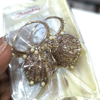 Hira Collections Gold Plated Crystal Stone And Beads Jhumki Earrings