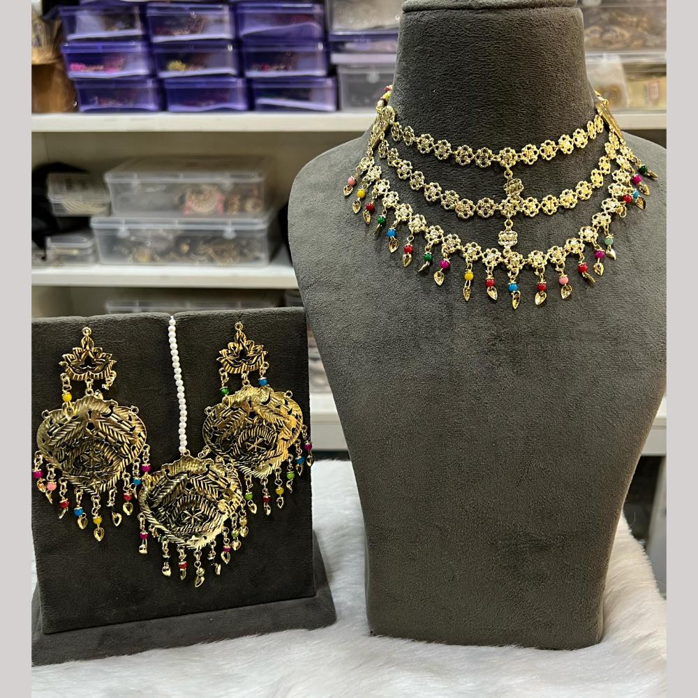 Hira Collections Gold Plated Necklace Set