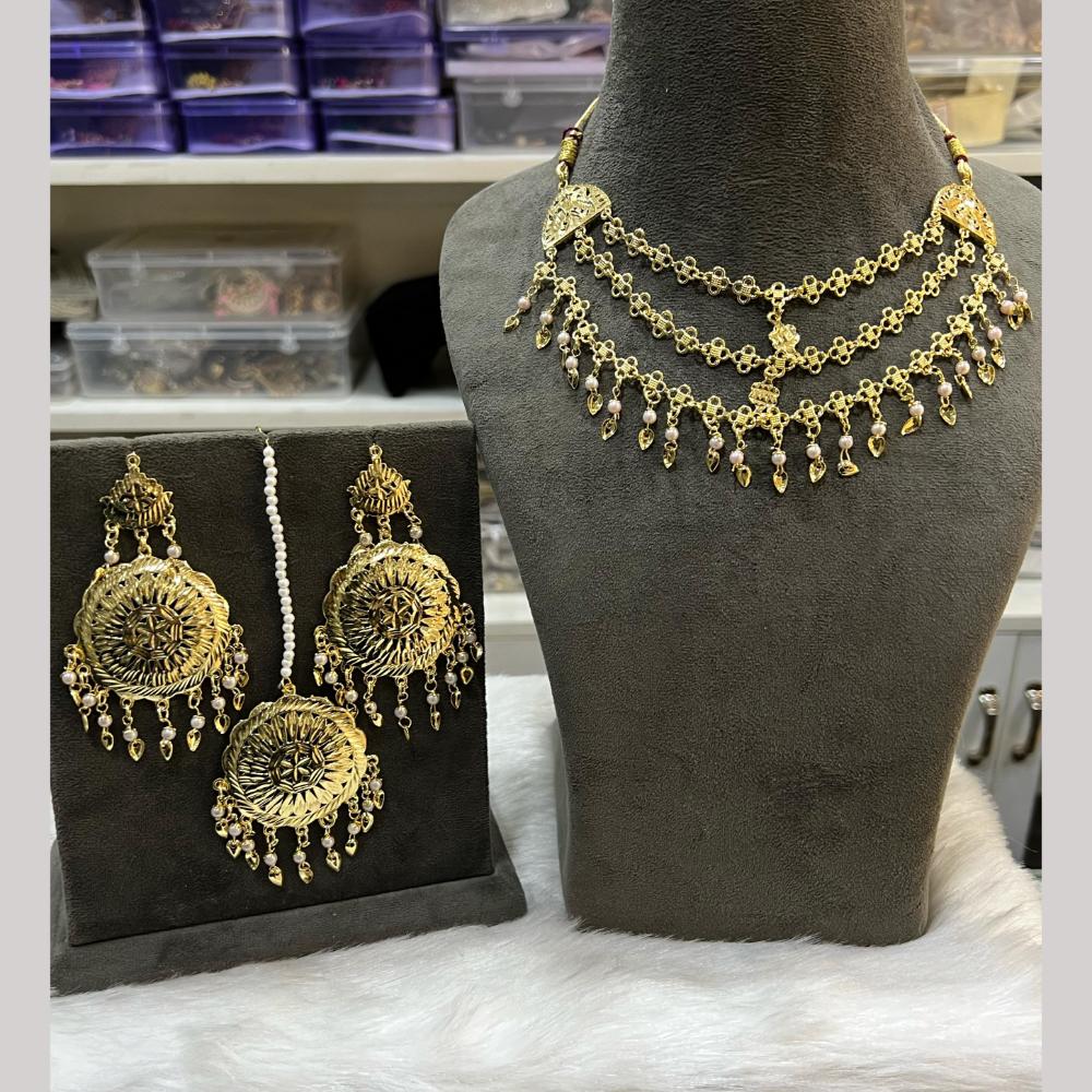 Hira Collections Gold Plated Necklace Set