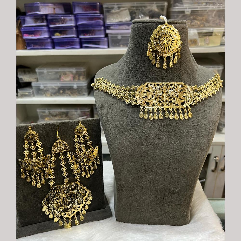 Hira Collections Gold Plated Necklace Set