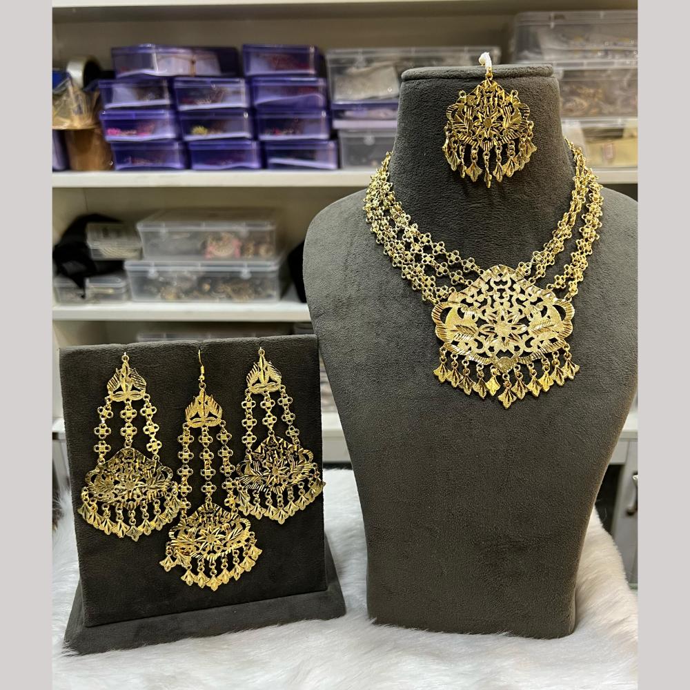 Hira Collections Gold Plated Necklace Set