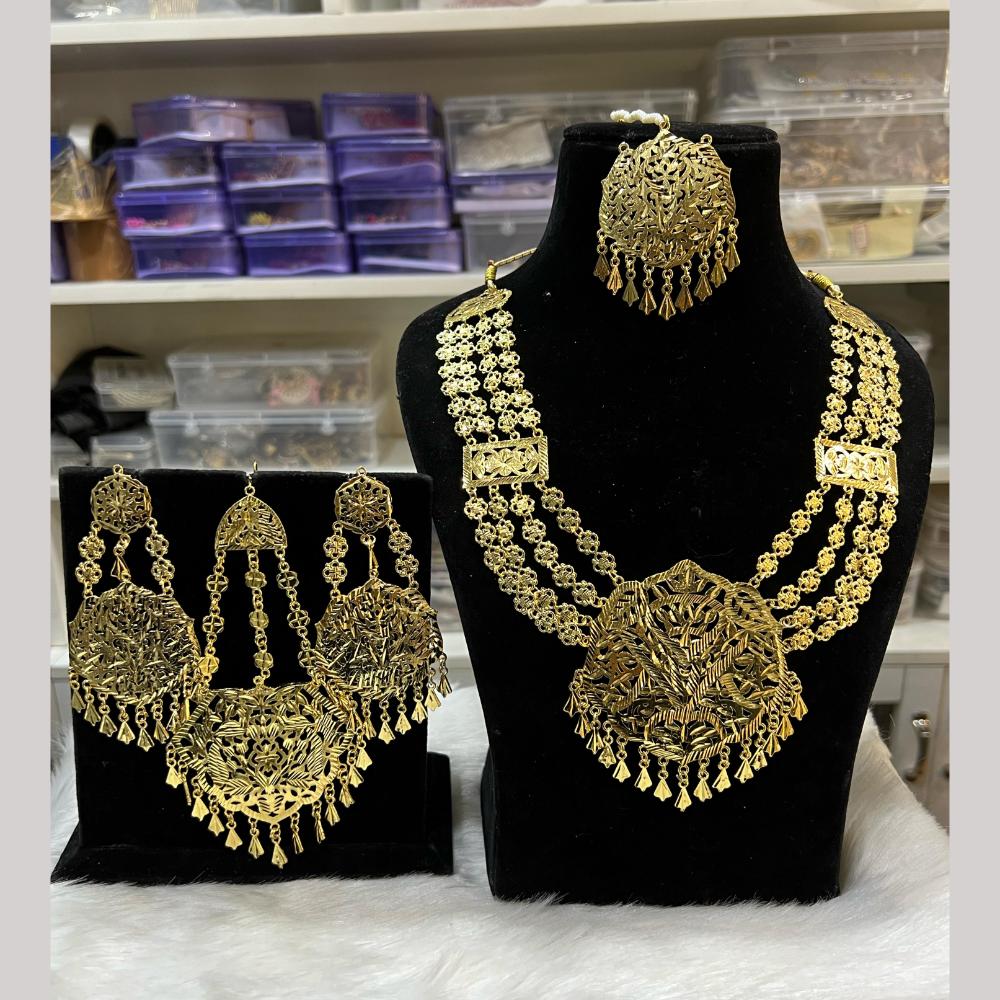 Hira Collections Gold Plated Necklace Set