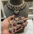 Hira Collections Crystal Stone And Beads Necklace Set