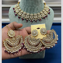 Hira Collections Gold Plated Kundan Stone And Pearls Beads Necklace Set