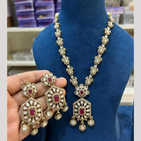 Hira Collections Gold Plated Crystal Stone Necklace Set