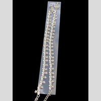 Hira Collections Traditional Silver Plated Pearls Payal Anklets