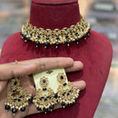 Hira Collections Traditional Gold Plated  Beads and Crystals Necklace Set