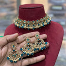 Hira Collections Traditional Gold Plated  Beads and Crystals Necklace Set
