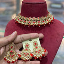 Hira Collections Traditional Gold Plated  Beads and Crystals Necklace Set