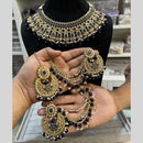 Hira Collections Traditional Gold Plated  Beads and Crystals Necklace Set