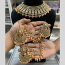 Hira Collections Traditional Gold Plated  Beads and Crystals Necklace Set