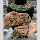 Hira Collections Traditional Gold Plated  Beads and Crystals Necklace Set