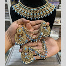 Hira Collections Traditional Gold Plated  Beads and Crystals Necklace Set
