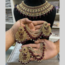 Hira Collections Traditional Gold Plated  Beads and Crystals Necklace Set