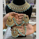 Hira Collections Traditional Gold Plated  Beads and Crystals Necklace Set