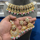 Hira Collections  Gold Plated Royal Kundan Stone And Beads Necklace Set