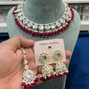 Hira Collections  Gold Plated Royal Kundan Stone And Beads Necklace Set