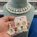 Hira Collections  Gold Plated Royal Kundan Stone And Beads Necklace Set