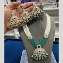 Hira Collections Gold Plated Kundan Stone And Pearls Beads Necklace Set