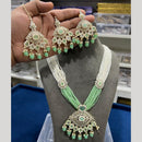 Hira Collections Gold Plated Kundan Stone And Pearls Beads Necklace Set