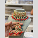 Hira Collection Traditional Gold Plated Kundan & Beaded Choker Necklace Set