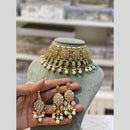 Hira Collection Traditional Gold Plated Kundan & Beaded Choker Necklace Set