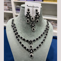Hira Collections Gold Plated Crystal And Austrian Stone Necklace Set