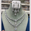 Hira Collections Gold Plated Crystal And Austrian Stone Necklace Set