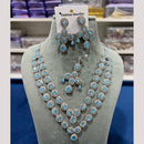 Hira Collections Gold Plated Crystal And Austrian Stone Necklace Set