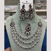 Hira Collections Gold Plated Crystal And Austrian Stone Necklace Set