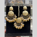 Hira Collection Gold Plated Beads Earring With Maangtikka