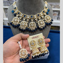 Hira Collections Gold Plated Kundan Stone And Pearls Choker Necklace Set