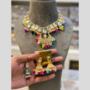 Hira Collections Gold Plated Kundan And Pearls Beads Necklace Set