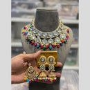 Hira Collections Gold Plated Kundan And Pearls Beads Necklace Set