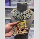 Hira Collections Gold Plated Kundan And Pearls Beads Necklace Set
